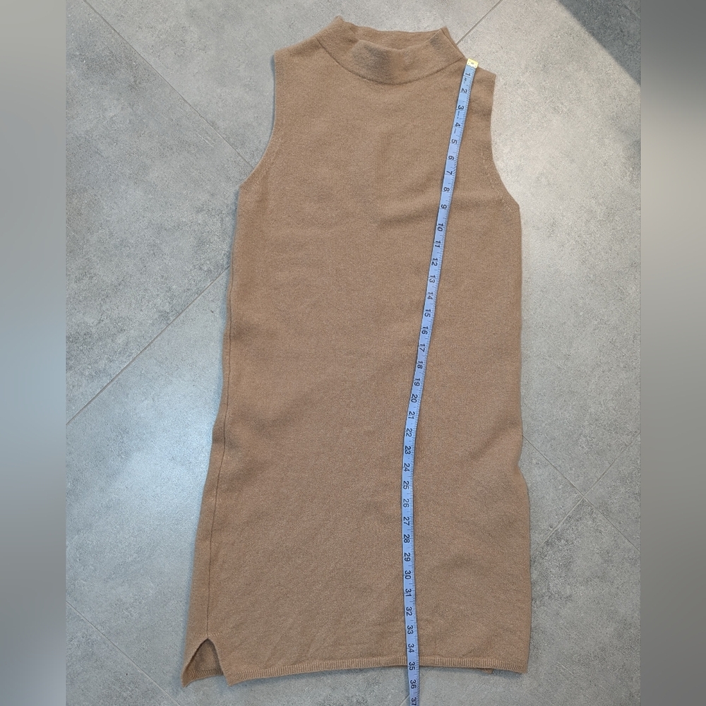 Massimo Dutti Camel Sleeveless Knit Sweater Dress Italian Yarn XS - Picture 11 of 11